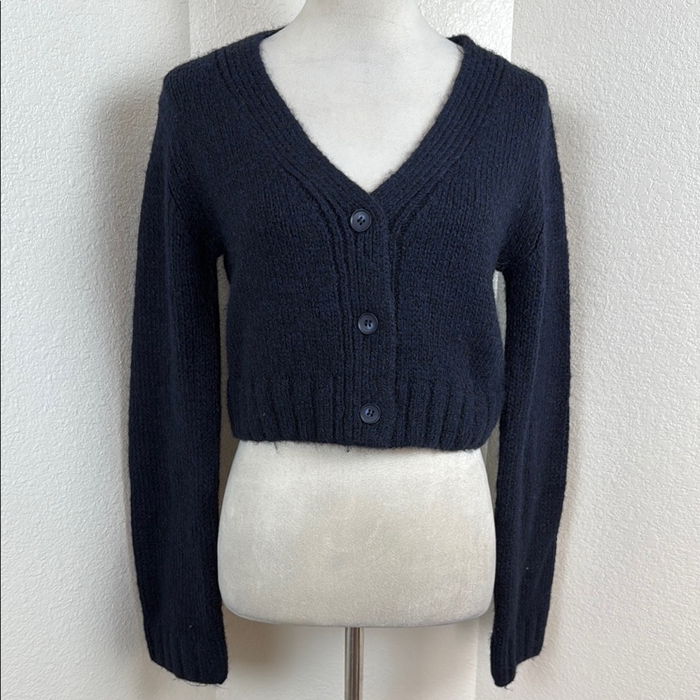 H&M Navy V-NECK CARDIGAN Size Small NWT - Picture 3 of 11